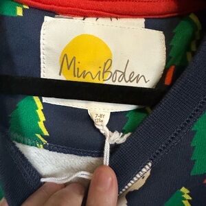 Mini Boden Kids' Blue and Green Graphic Sweater